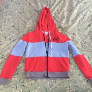 PINK zip up, drawstring sweatshirt